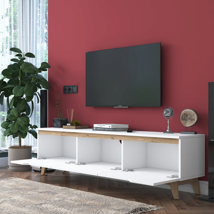 Hanah Home Soporte de TV D1 - 2472 Blanco y Nogal